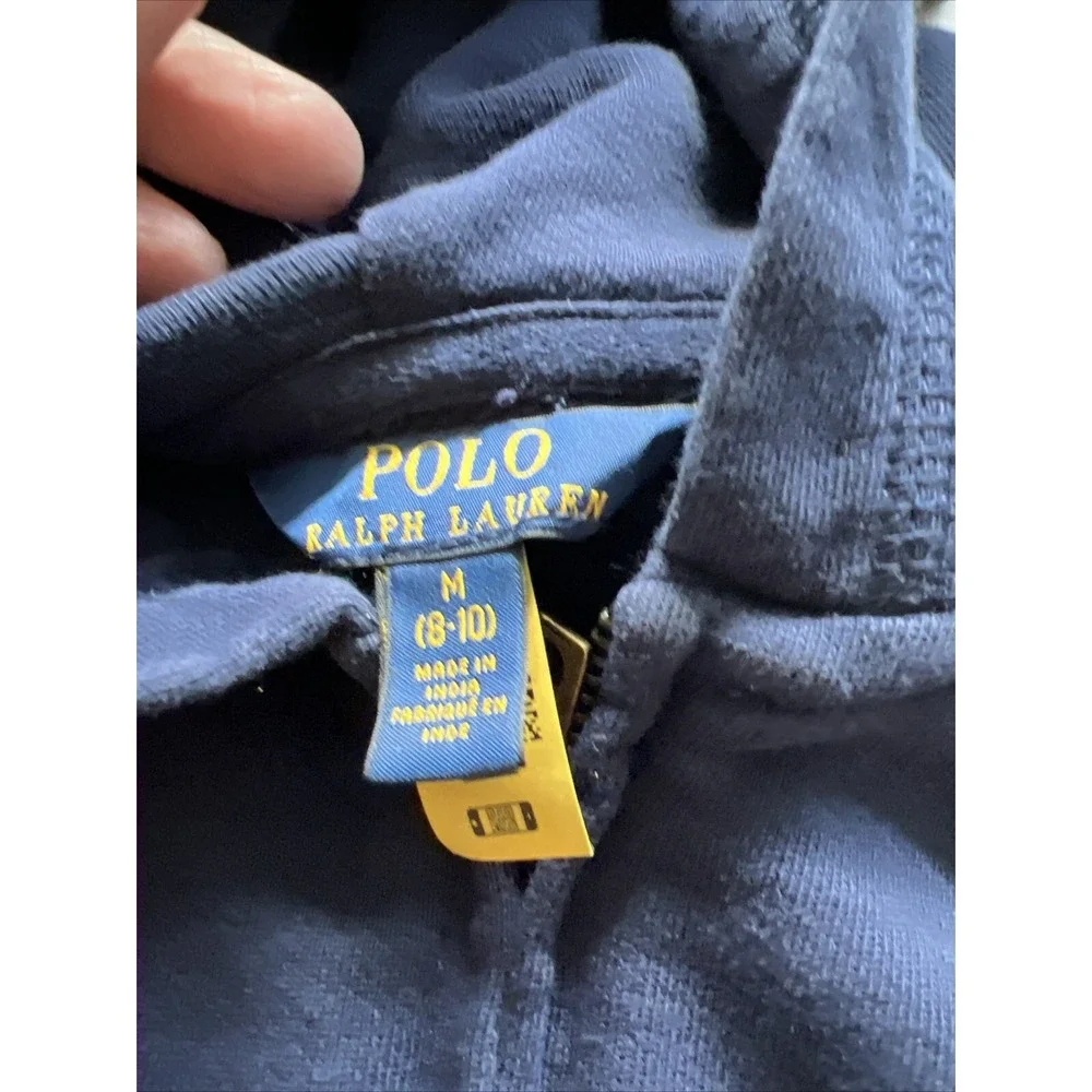 Polo Ralph Lauren Kids Zippy Hoodie Sz 8/10 Navy W Pink‎ Logo School Sports